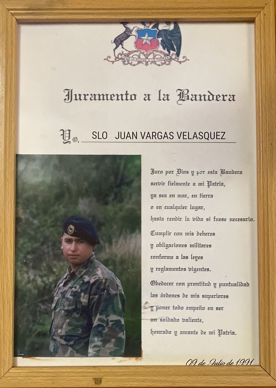 El soldado Vargas y su juramento a la bandera